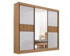 Guarda Roupa Cristal Casal 3 Portas Ripado 6 Gavetas com pés D Doro 