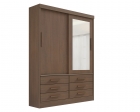 Guarda Roupa Casal Meridian com Espelho 2 Portas 6 Gavetas com pés - D Doro