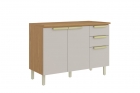 Balcão com Tampo 3 Portas 2 Gavetas 120cm MDF New Porto - Itatiaia