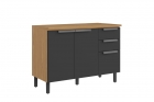 Balcão com Tampo 3 Portas 2 Gavetas 120cm MDF New Porto - Itatiaia