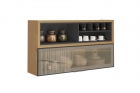 Armário Aéreo 120cm 1 Porta Horizontal Vidro E Nicho Adega New Porto - Itatiaia