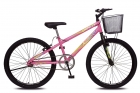 Bicicleta Allegra City Aro 24 Sem Marchas Freios V-brake e Cestão Colli