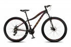 Eudora em Alumínio Quadro Rebaixado (15,5), Alavancas EZ-FIRE STEF500 SHIMANO, Aro 29 Aero, 36 Raias, Freios a Disco Dianteiro e Traseiro, Câmbio Traseiro SHIMANO TOURNEY TY300 21V