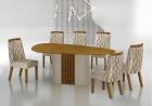 Conjunto Sala de Jantar Mesa Orgânica Sem Vidro 200cm com 6 Cadeiras Pé Madeira Dacota