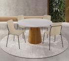 Conjunto Florença com 4 Cadeiras e Base Paris BM Tubulares