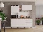 Armário de Cozinha 6 Portas 2 Gavetas New Topázio Salleto