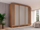 Guarda-roupa Casal sem Espelho 3 Portas 4 Gavetas Atenas com Pés 100% MDF Salleto