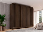 Guarda-roupa Casal sem Espelho 3 Portas 4 Gavetas Atenas com Pés 100% MDF Salleto