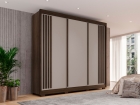 Guarda-roupa Casal sem Espelho 3 Portas 4 Gavetas Atenas com Pés 100% MDF Salleto