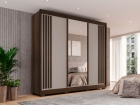 Guarda-roupa Casal com Espelho 3 Portas 4 Gavetas Atenas com Pés 100% MDF Salleto
