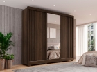 Guarda-roupa Casal com Espelho 3 Portas 4 Gavetas Atenas com Pés 100% MDF Salleto