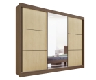 Guarda Roupa Casal com Espelho Los Angeles 3 Portas 6 Gavetas sem pés - D Doro