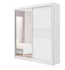 Guarda Roupa Casal Athenas 2 Portas Ripado 3 Gavetas com Espelho sem pés - D Doro