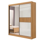 Guarda Roupa Casal Athenas 2 Portas Ripado 3 Gavetas com Espelho sem pés - D Doro