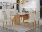 Conjunto Sala de Jantar Lara 1,80m com 6 Cadeiras Clara Plus