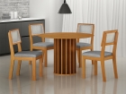 Conjunto Sala de Jantar Flora 1,08m tampo MDF com 4 Cadeiras