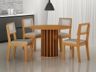 Conjunto Sala de Jantar Flora 1,08m tampo MDF com 4 Cadeiras