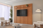 Painel para Tv 75 Polegadas 250cmx232cm com Prateleira 100% MDF - Mavaular