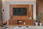 Painel com Rack Valencia 2 Portas P/ Tv 75 2,20cm c/ LED - Mavaular