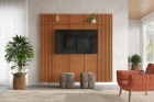 Painel para TV at&eacute; 75 Polegadas 100% MDF 234cmx250cm Prateleira Apolo - Mavaular