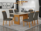 Conjunto Sala de Jantar Lara 1,60m com 6 Cadeiras Clara Plus