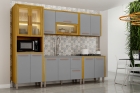 Cozinha Completa 5 Pe&ccedil;as Donna 273 cm Vidro Reflecta e LED A&eacute;reo 2 pts
