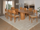 SALA DE JANTAR MONTREAL 220CM COM 8 CADEIRAS MADEIRA MACI&Ccedil;A ISTAMBUL LINHO
