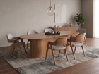 SALA DE JANTAR VERONA 200CM COM 6 CADEIRAS MADEIRA MACI&Ccedil;A RAVENA LINHO