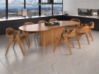 SALA DE JANTAR VERONA 220CM COM 8 CADEIRAS MADEIRA MACI&Ccedil;A RAVENA COURINO