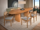 SALA DE JANTAR FLORENÇA 200CM COM 6 CADEIRAS MADEIRA MACIÇA VIENA LINHO