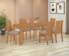Conjunto Sala de Jantar Mesa Athenas 180 Tampo Vidro Off White com 6 Cadeiras Athenas - Lopas