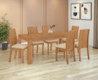 Conjunto Sala de Jantar Mesa Athenas 180 Tampo Vidro Off White com 6 Cadeiras Athenas - Lopas