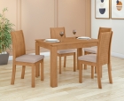 Conjunto Sala de Jantar Mesa Athenas 120 Tampo Vidro Off White com 4 Cadeiras Athenas - Lopas