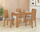 Conjunto Sala de Jantar Mesa Athenas 120 Tampo Vidro Off White com 4 Cadeiras Athenas - Lopas