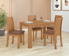 Conjunto Sala de Jantar Mesa Athenas 120 Tampo Vidro Off White com 4 Cadeiras Athenas - Lopas