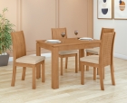 Conjunto Sala de Jantar Mesa Athenas 120 Tampo Vidro Off White com 4 Cadeiras Athenas - Lopas