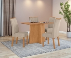 Conjunto Sala de Jantar Mesa Celebrare 120 No Glass com 4 Cadeiras Rayla - Lopas
