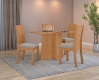 Conjunto Sala de Jantar Mesa Celebrare 120 No Glass com 4 Cadeiras Athenas - Lopas