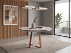MESA ATLANTA 100CM COM VIDRO REDONDO PARA SALA DE JANTAR
