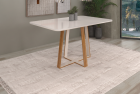 MESA DALAS 120CM COM VIDRO PARA SALA DE JANTAR