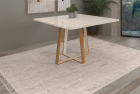 MESA DALAS 90CM COM VIDRO PARA SALA DE JANTAR