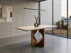 MESA MADRI 160CM COM VIDRO PARA SALA DE JANTAR
